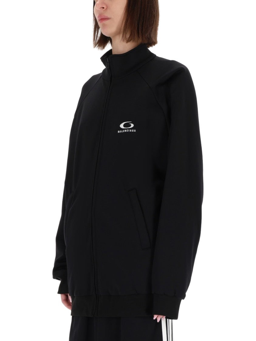 Balenciaga Front Zip Open Back Sweatshirt