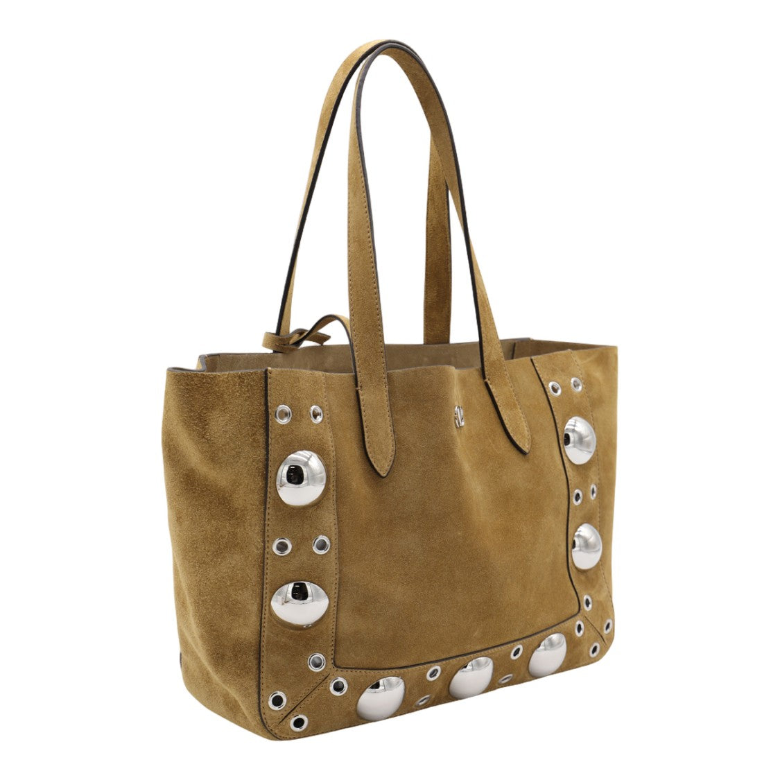 Valentino Garavani Rectangular Suede Tote Bag With Silver-Tone Studs