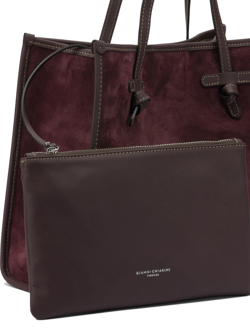 Gianni Chiarini Bordeaux Suede Leather Handbag