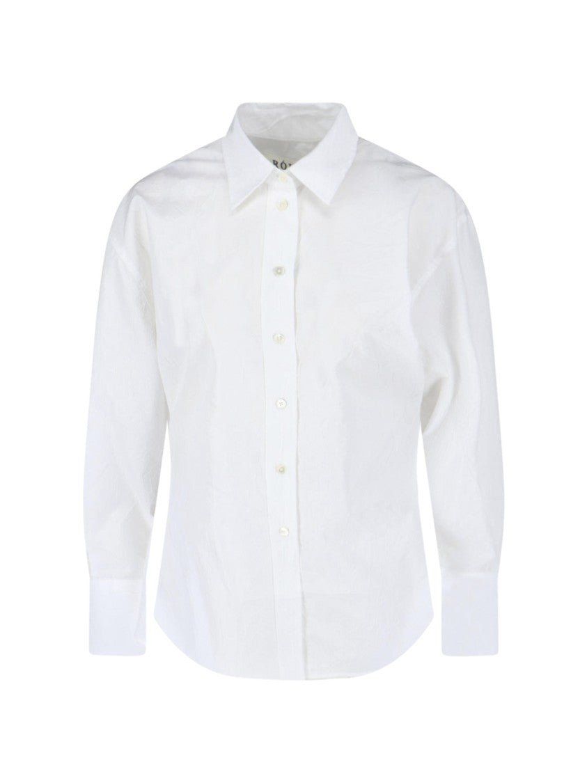 Róhe White Classic Collar Long-Sleeve Cotton Shirt