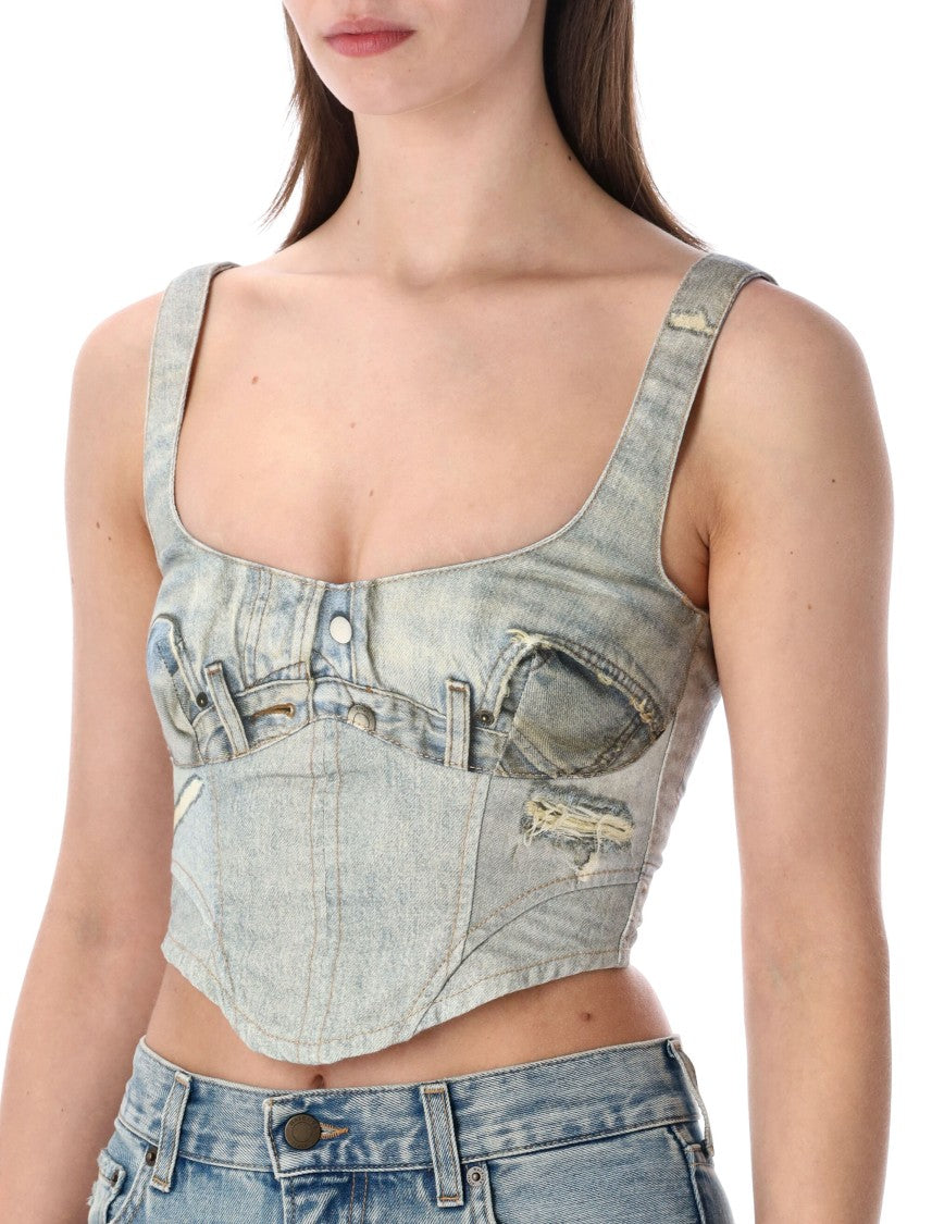 Haikure Elsie Trompe Loeil Crop Top