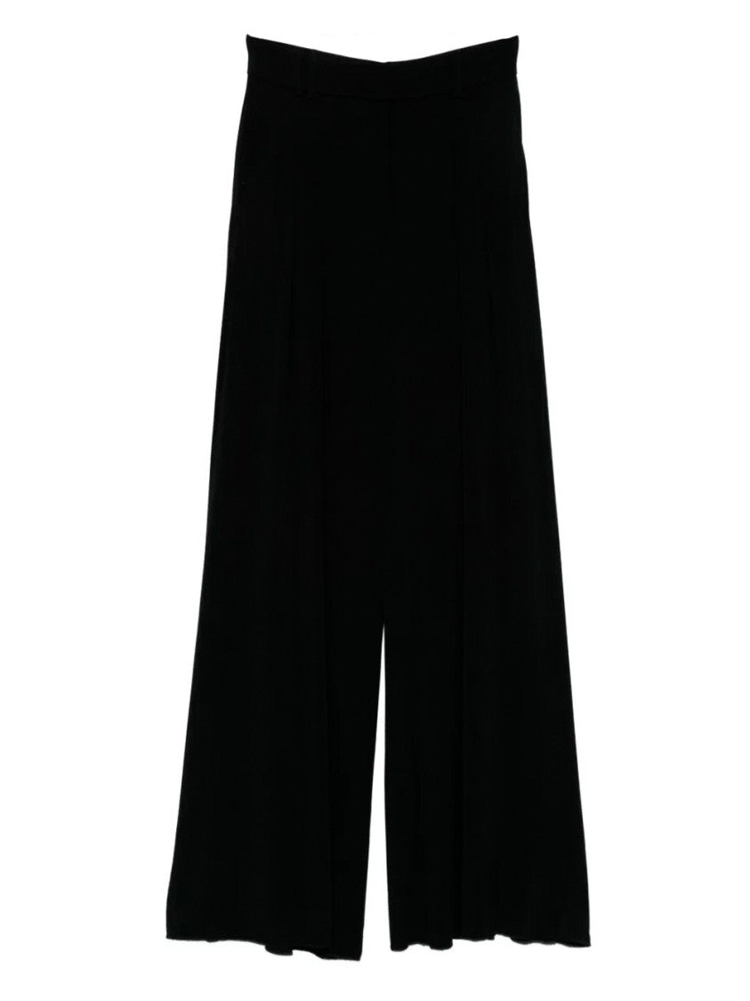 Max Mara Wide-Leg Black Jersey Pants