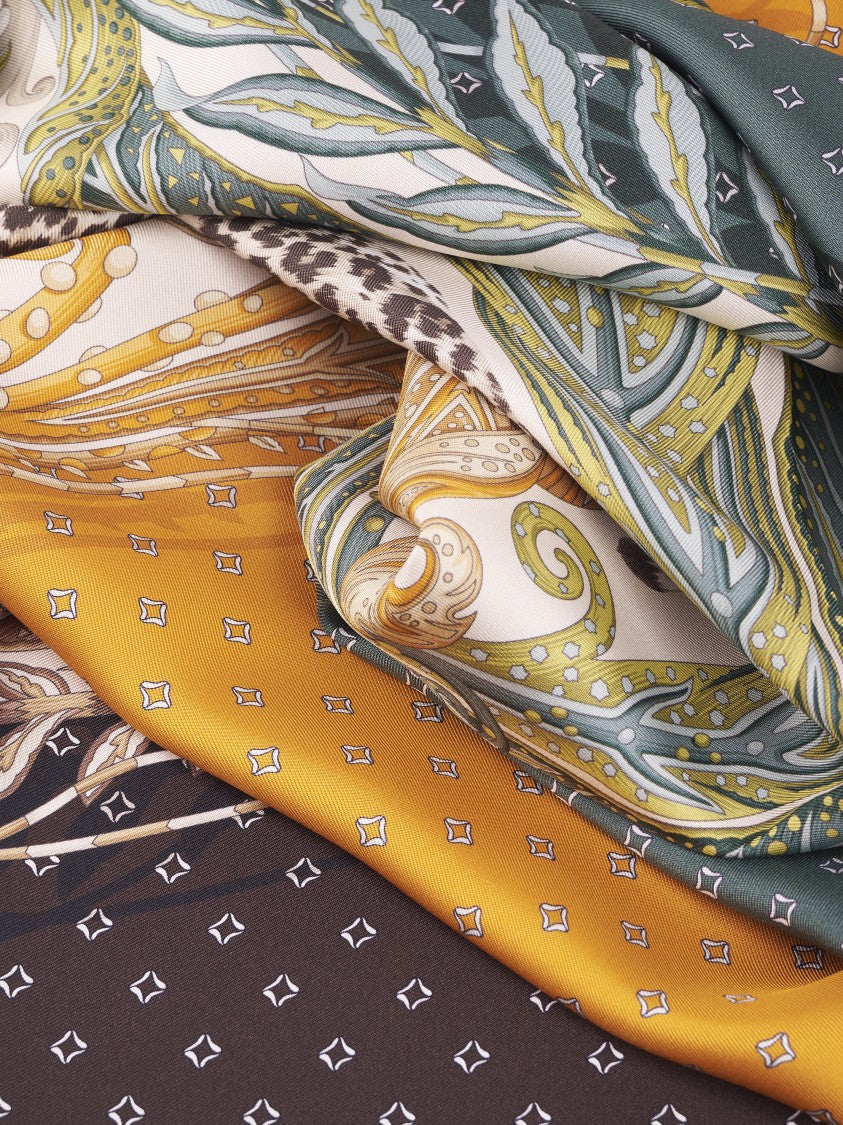 Ferragamo Silk Scarf With Polka Dot Background