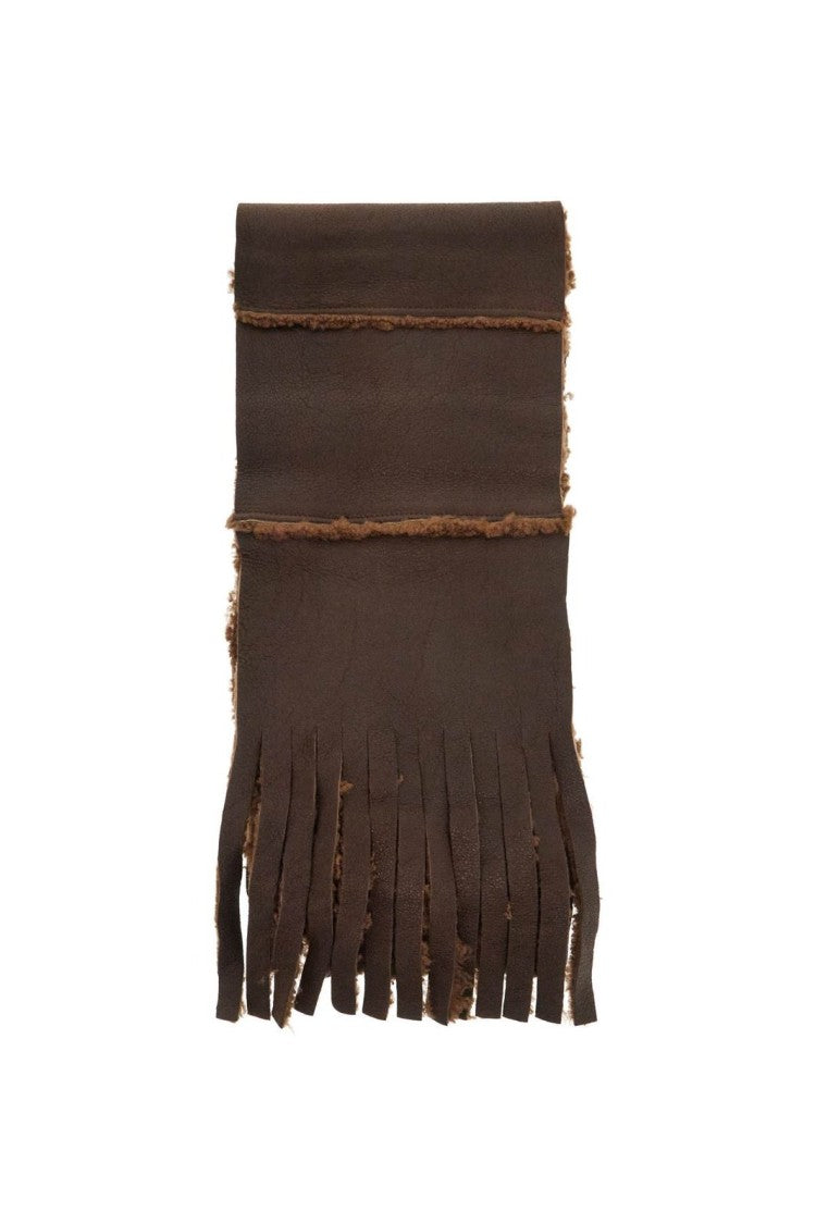 Our Legacy Lambskin Leather Scarf With Segmented Design