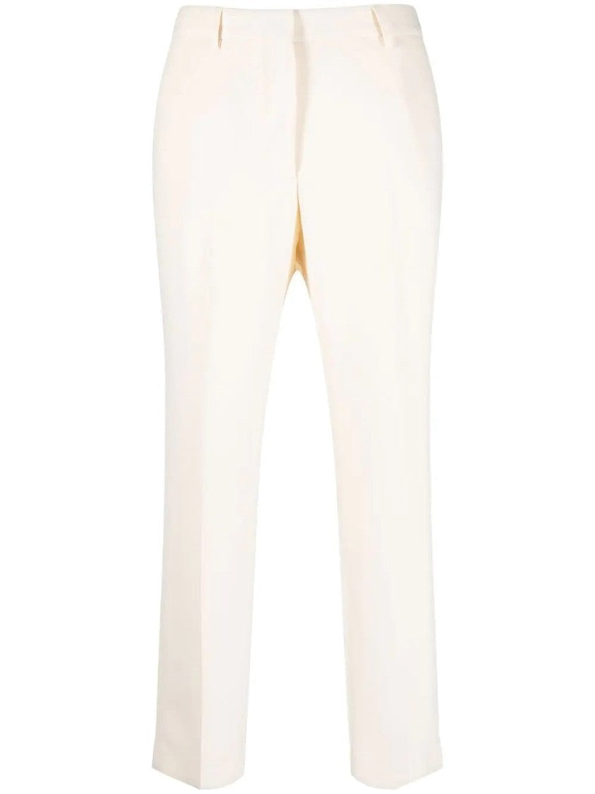 Chloé Tailored Beige Formal Trousers With Subtle Pleating