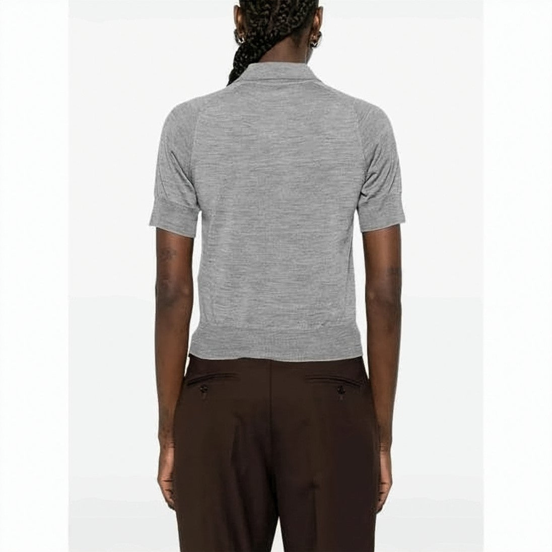 Ami Paris Short-Sleeved Polo Shirt In Fine Wool