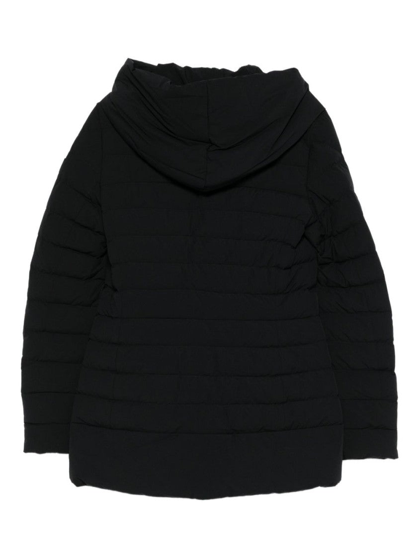 Peuterey Tailored Black Coat With Structured Collar And Minimalist Appeal