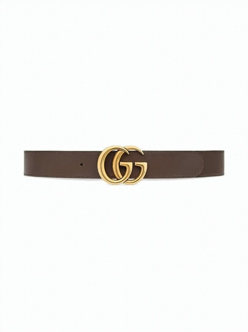Gucci Brown Fabric Leather Double-G Belt
