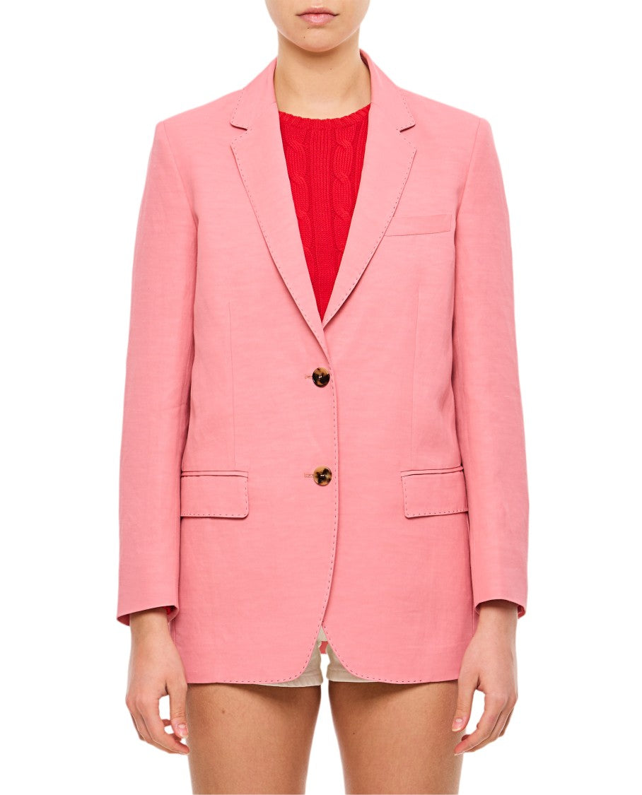 Alberto Biani Tailored Pink Lapel Jacket With Flap Pockets
