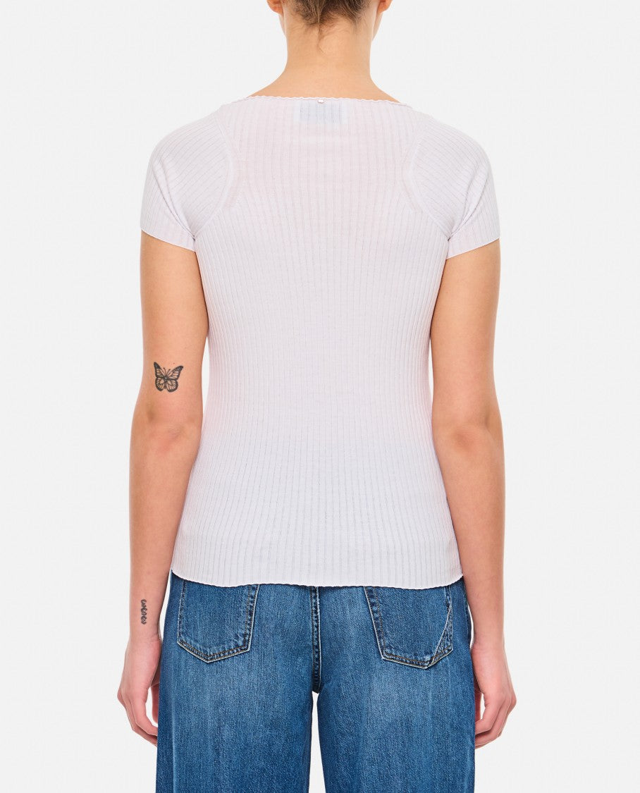 Sportmax Fitted Knitted Top With Short Sleeves