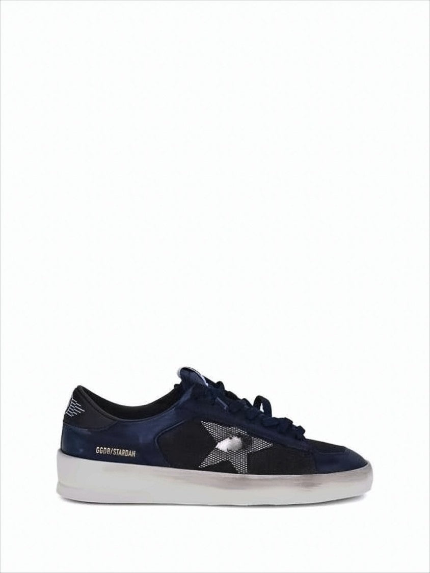 Golden Goose Low-Top Blue Sneakers With Mixed Materials