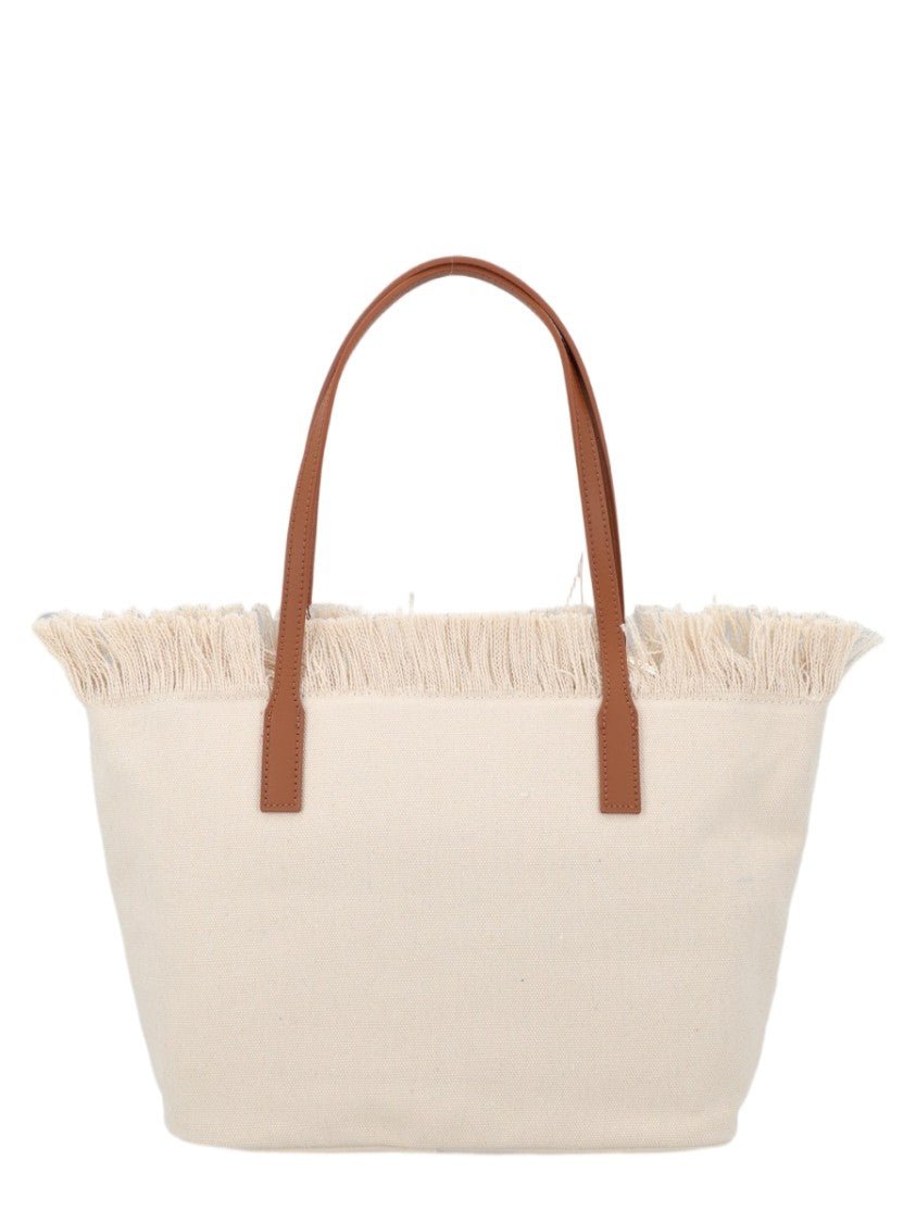 Mc2 Saint Barth Natural City Medium Fringed Tote Bag