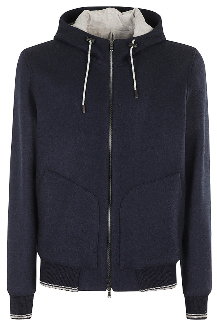 L.B.M. Wool Jersey Zip And Hood