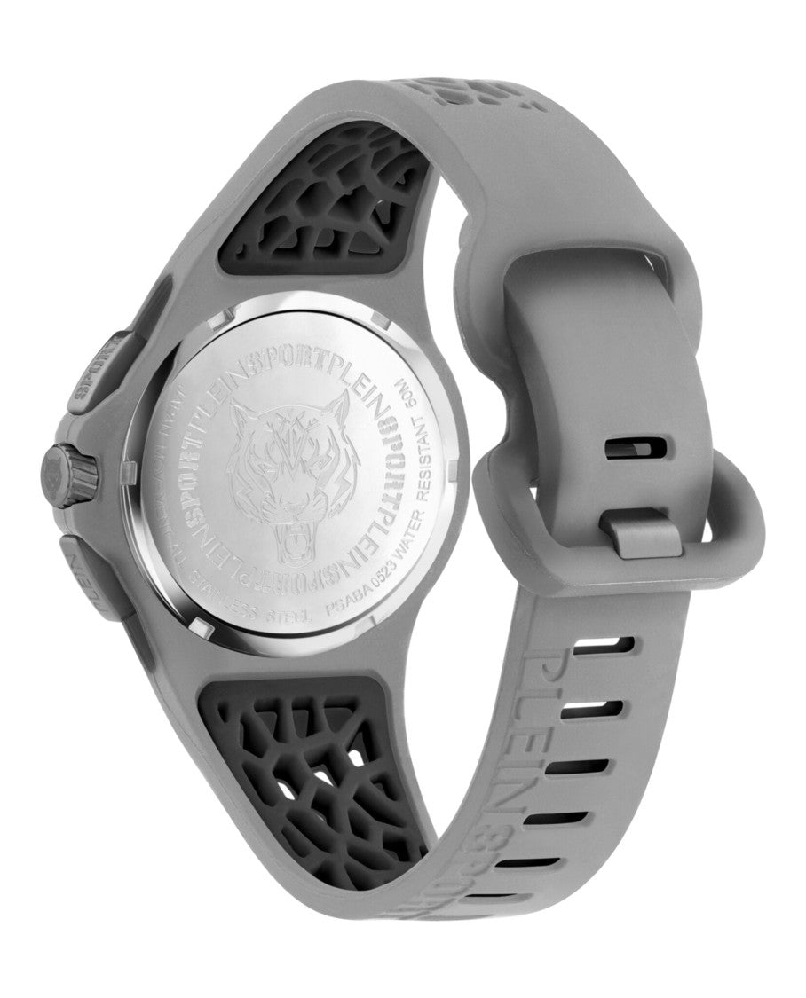 Plein Sport Chrono Silicone Watch With Camo Guilloche Dial And Gunmetal Case