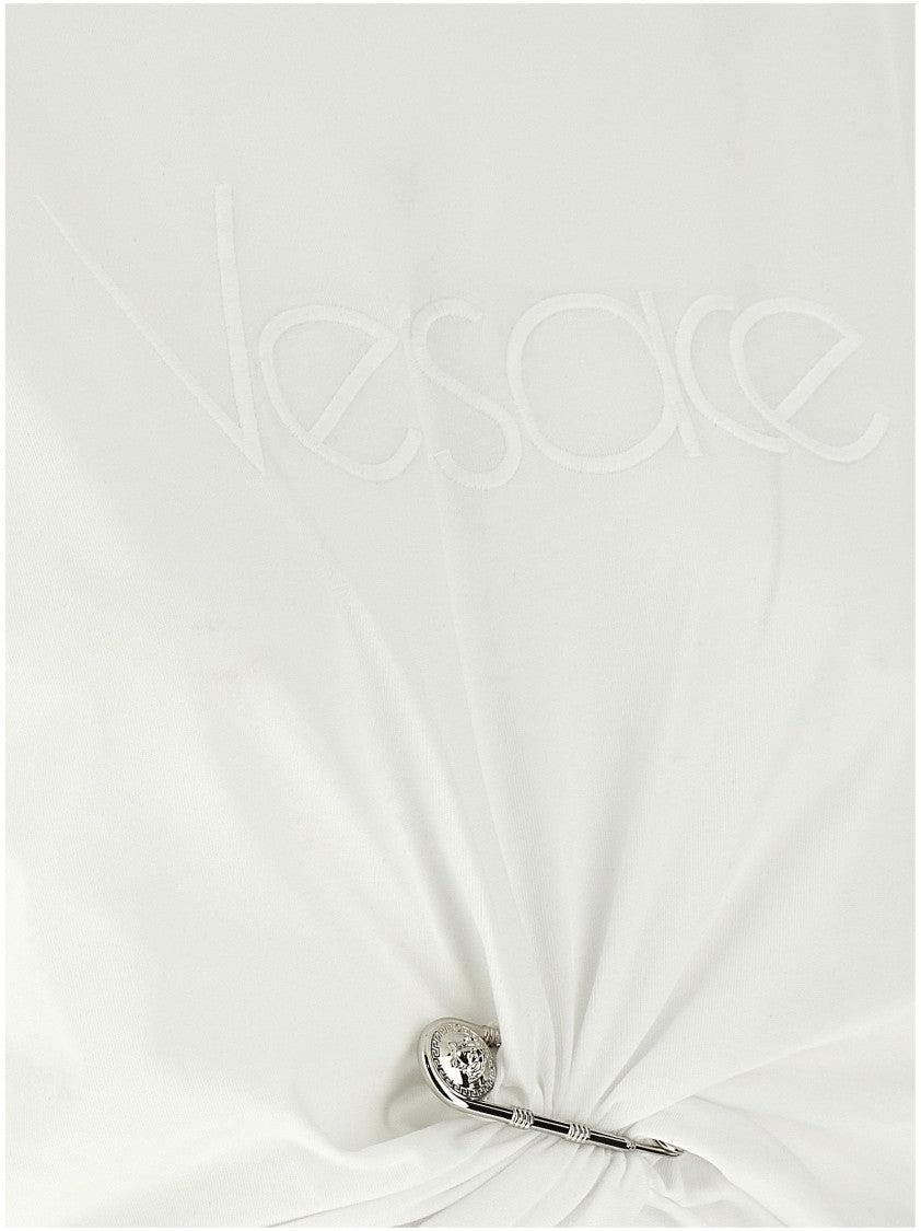 Versace Tone-On-Tone Embroidered Logo T-Shirt