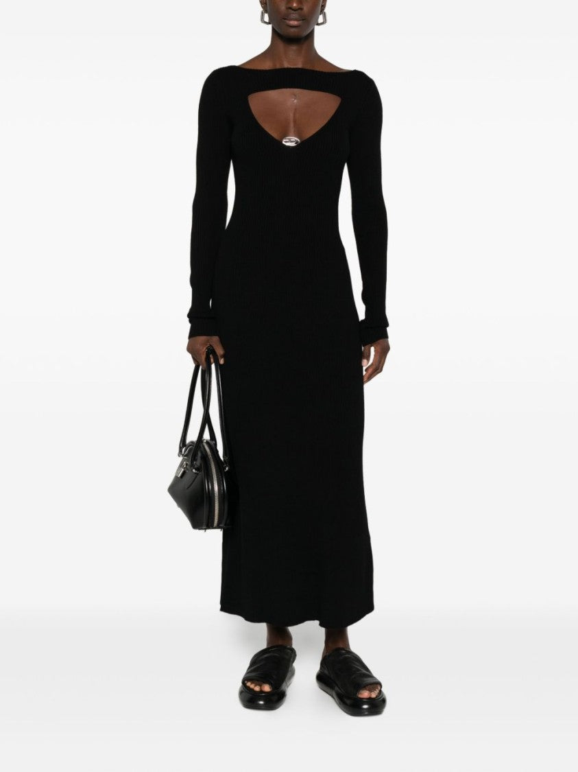 Diesel Long Black Wool Dress