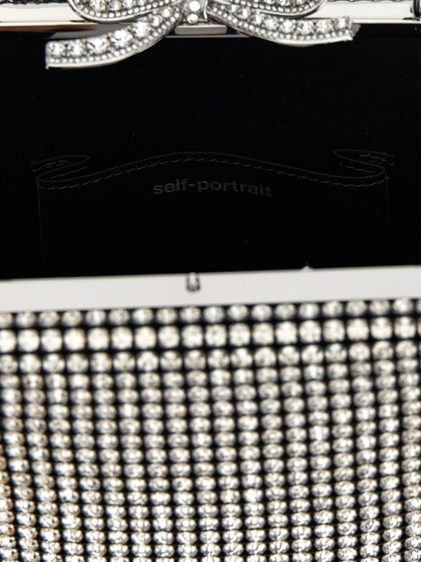Self-Portrait 'Silver Crystal Fishnet' Handbag