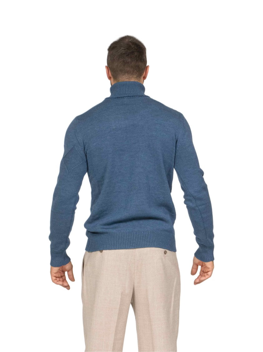 Ballantyne Black Diamond Pattern Wool Turtleneck Sweater