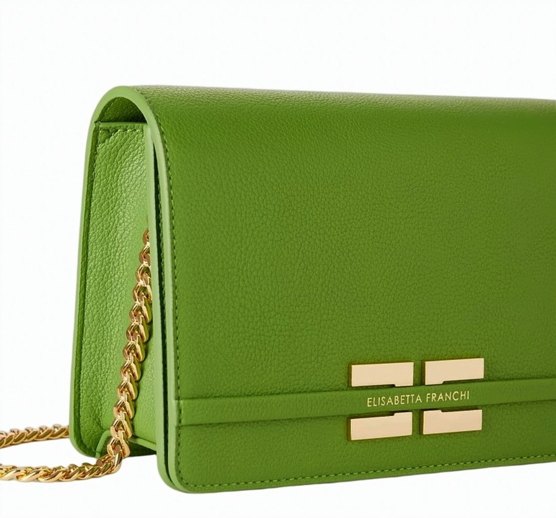 Elisabetta Franchi Leather Effect Chain Shoulder Bag