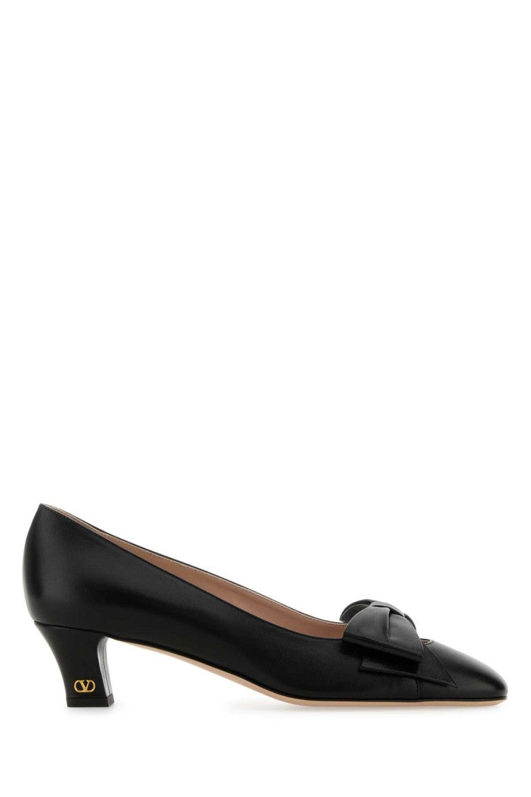 Valentino Garavani Black Leather Bowow Pumps