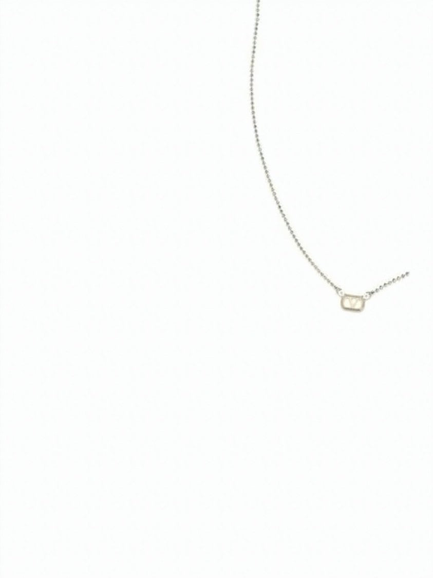 Valentino Garavani Gold Crystal-Embellished Necklace With Rectangular Pendant