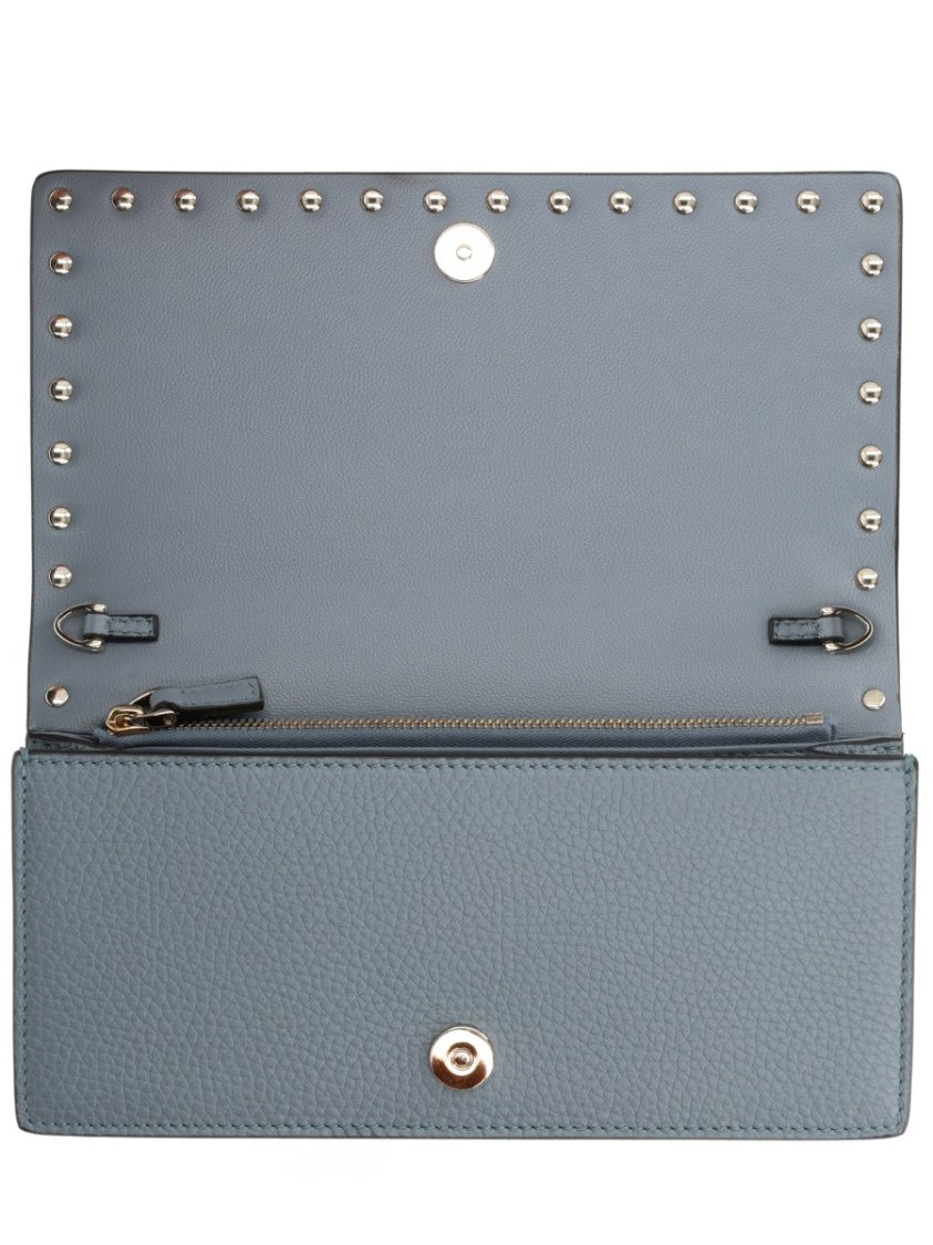 Valentino Garavani Rockstud Blue Leather Wallet