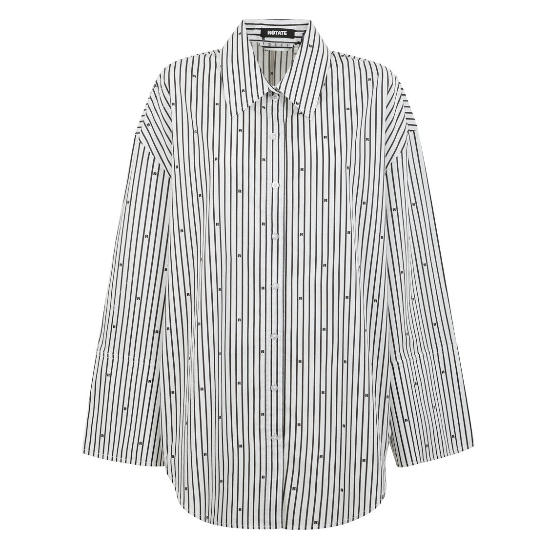 Rotate Oversized Striped Cotton Shirt
