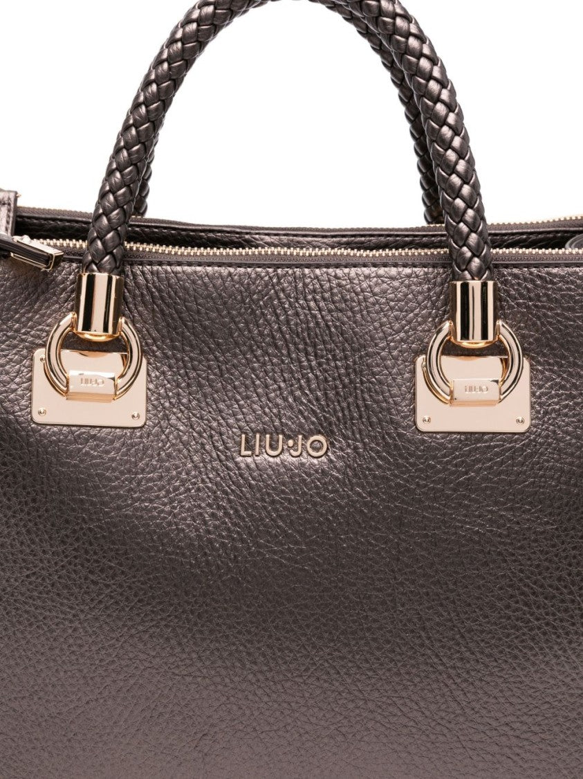 Liu Jo Structured Brown Handbag With Textured Surface