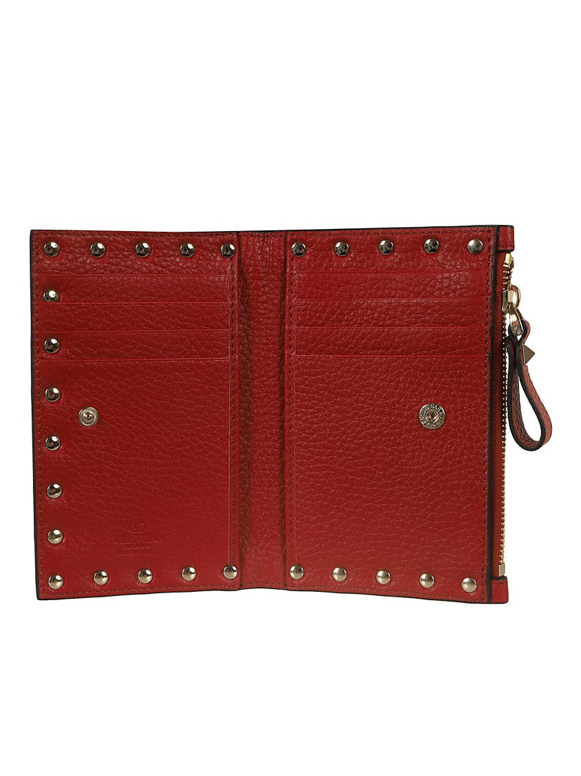 Valentino Garavani Textured Leather And Fur Coin Purse Card Case