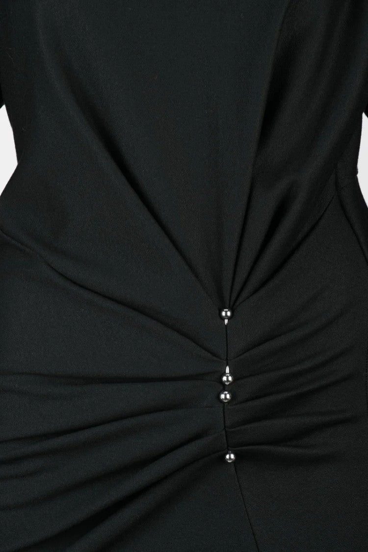 Dondup Black Sheath Dress With Batwing Sleeves