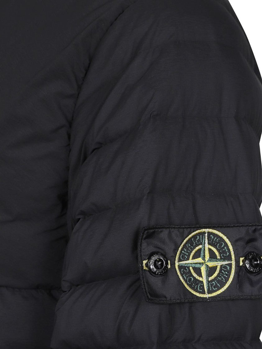 Stone Island Quilted Anorak Jacket With Distinctive Logo Badge