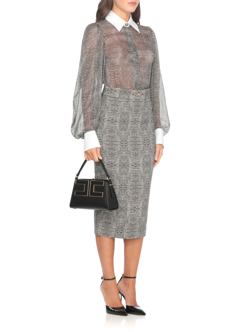 Elisabetta Franchi Structured Black Tote Bag