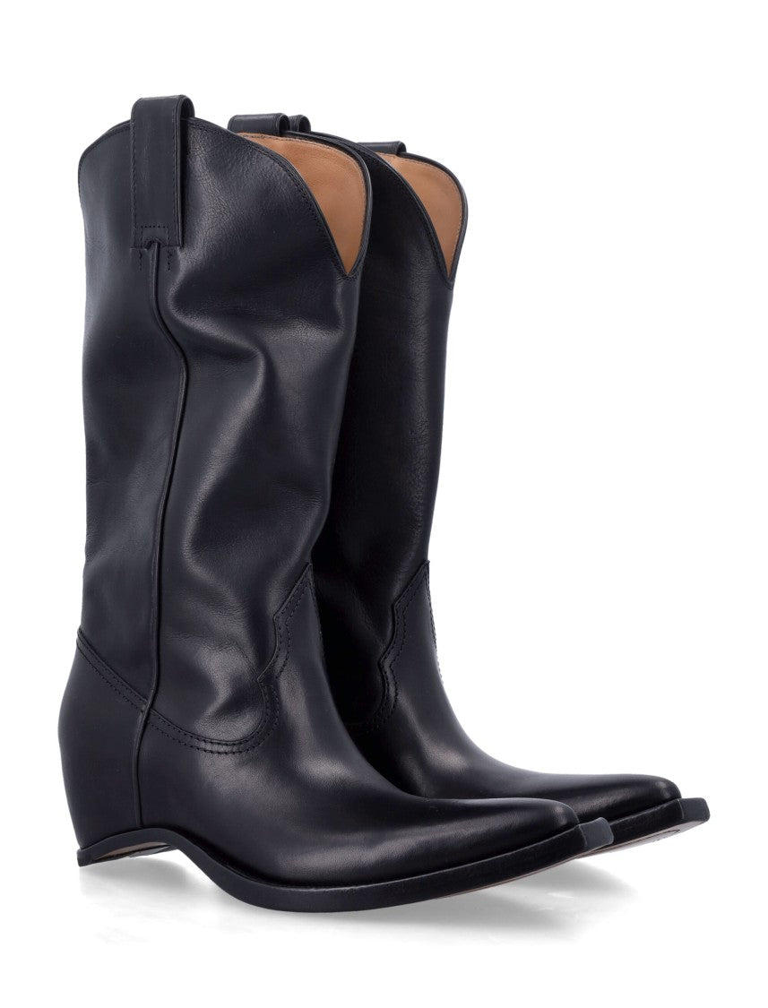 Maison Margiela Sculptural Western Worn Leather Boots
