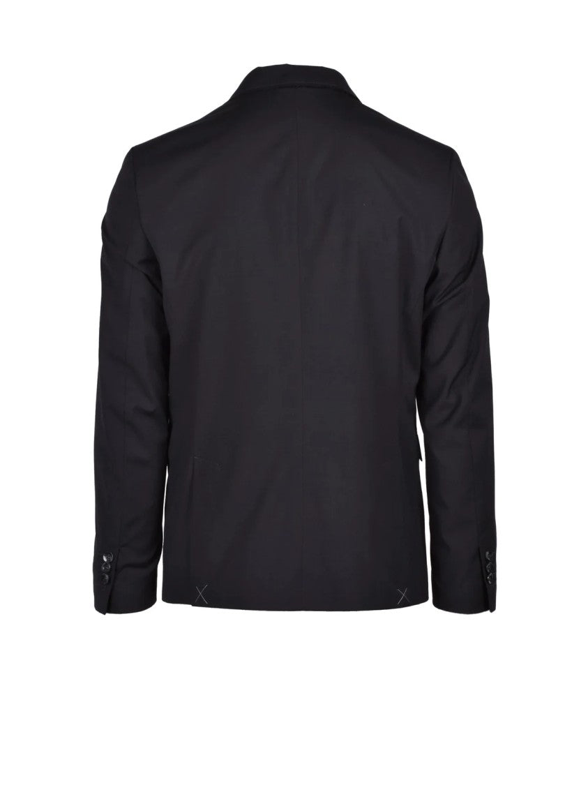 Officina 36 Black Polyester Viscose Wool Elastane Sartorial Suit