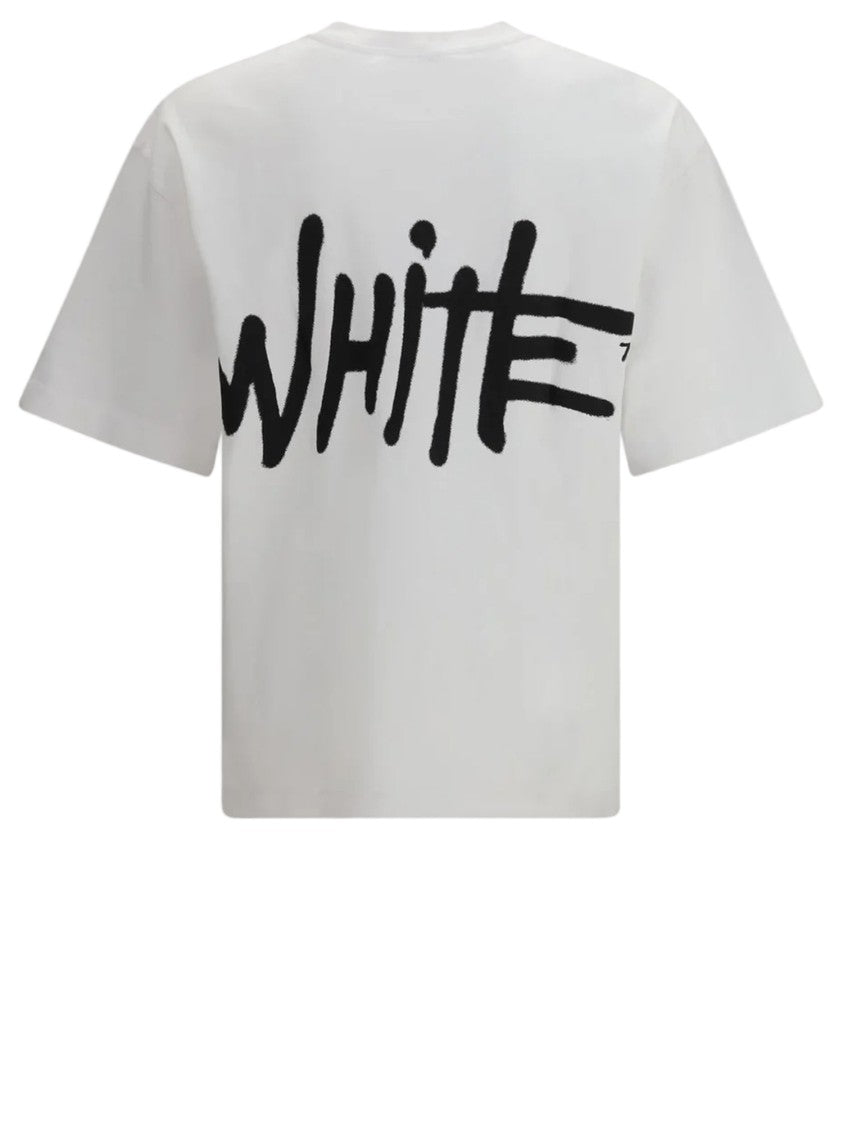 Off-White Contrast Logo Print Cotton T-Shirt