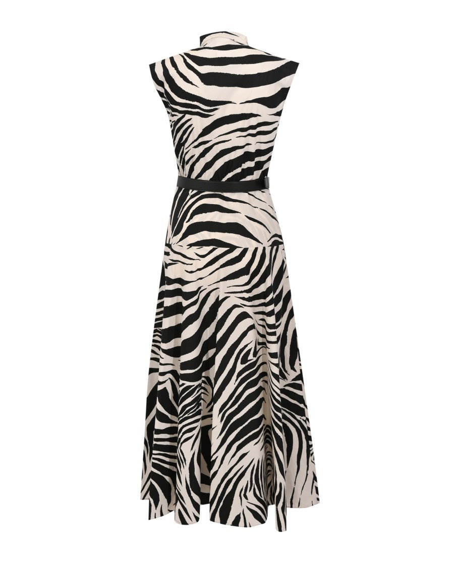 Max Mara Zebra Print Poplin Shirt Dress