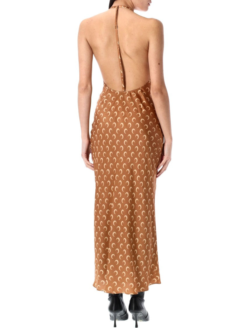 Marine Serre Moon Satin Long Slip Dress