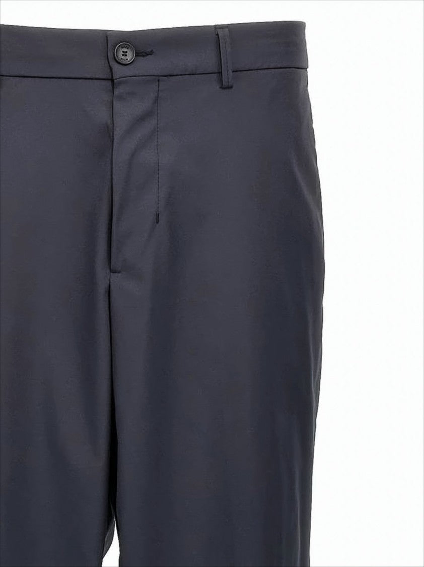 Hugo Boss Tailored Blue Straight Pants With Button Closure
