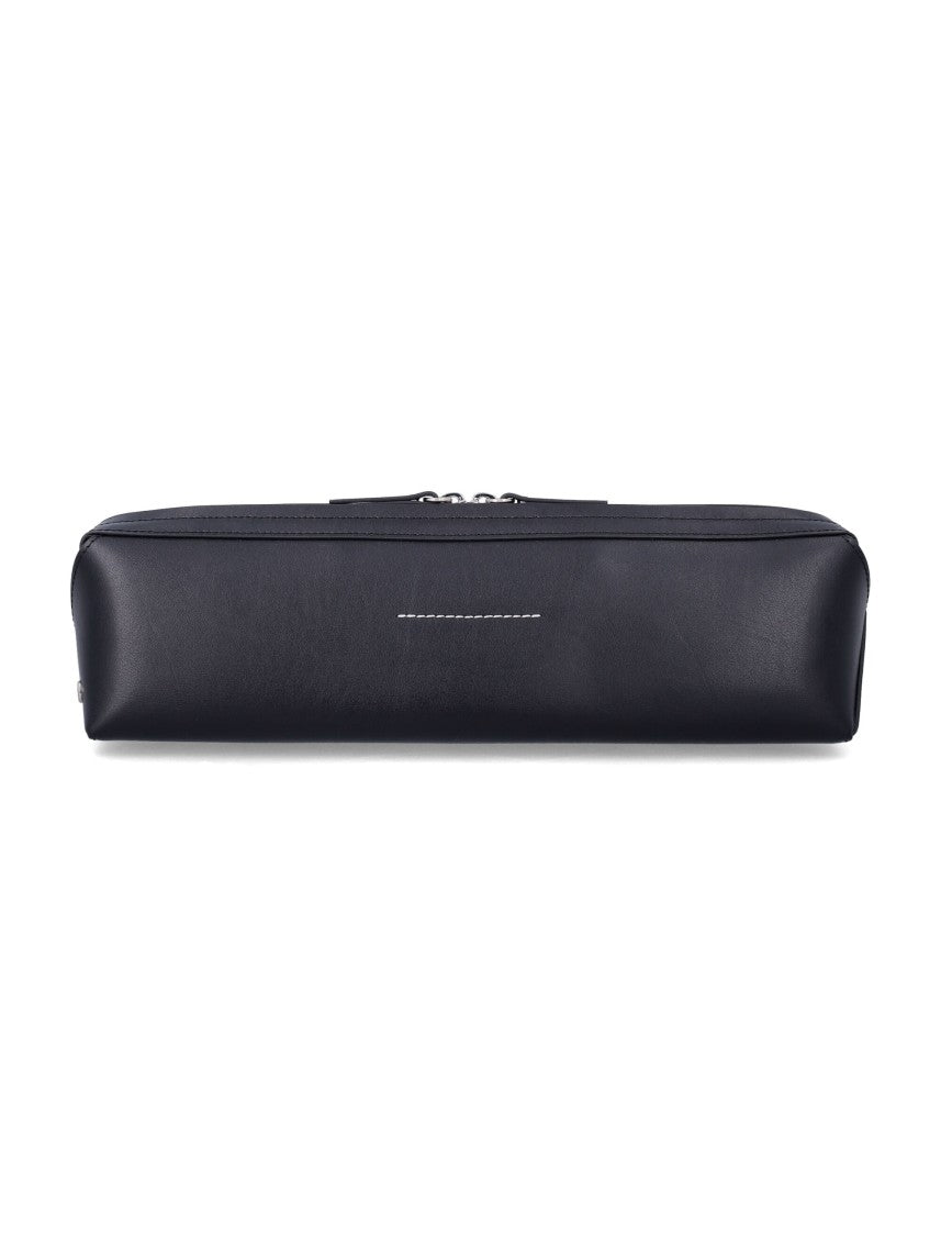 Mm6 By Maison Margiela New Minimalist Black Leather Clutch