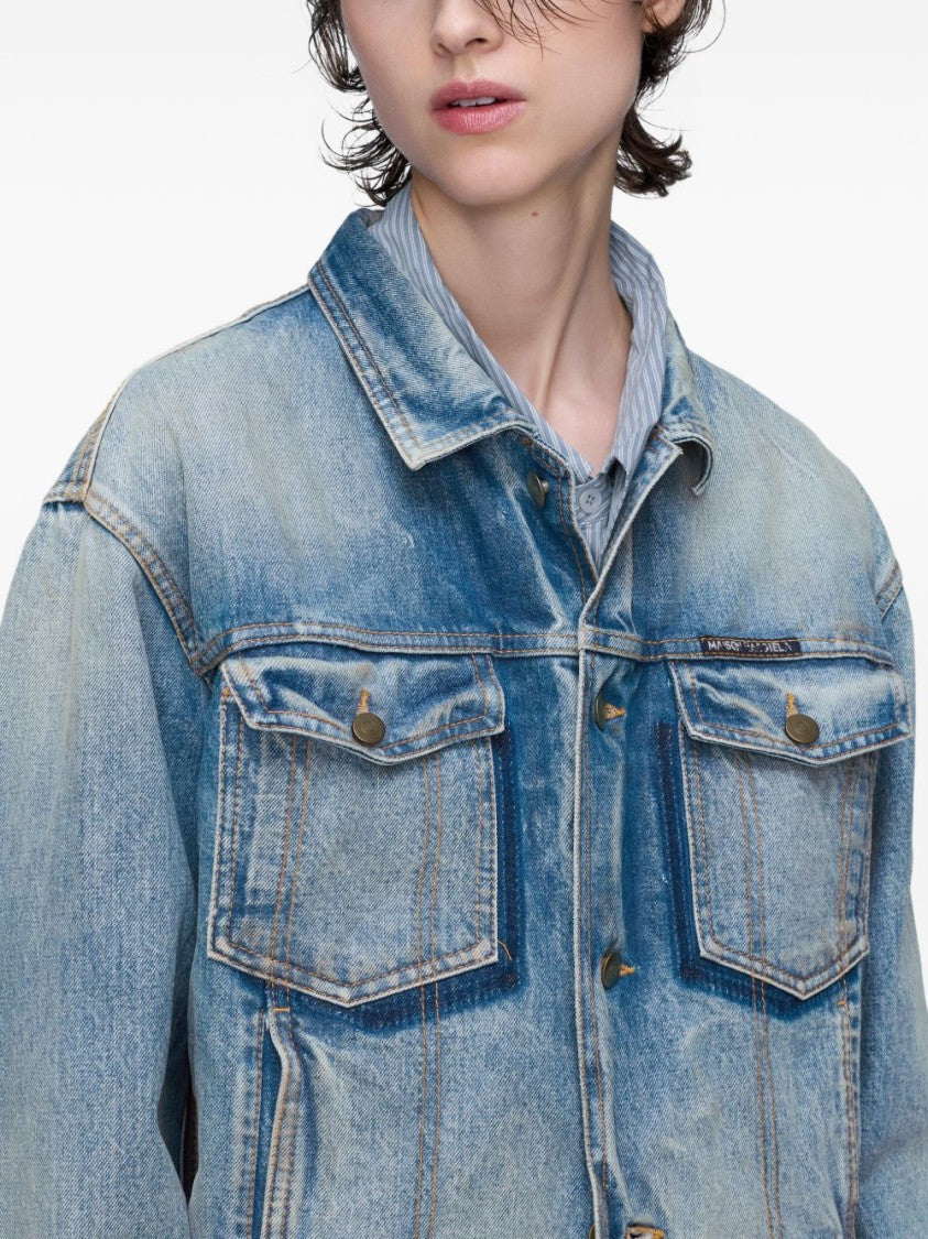 Maison Margiela Cropped Denim Jacket With Faded Wash