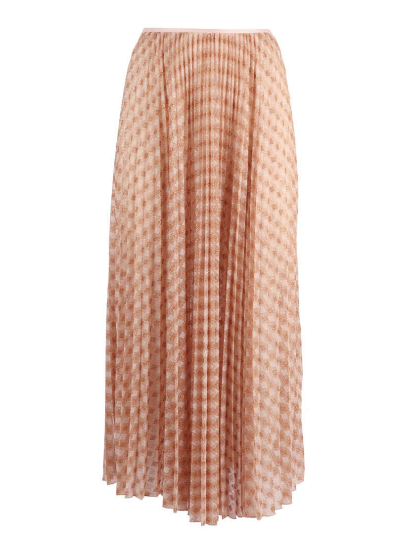 Forte Forte Pleated Diamond Jersey Midi Skirt