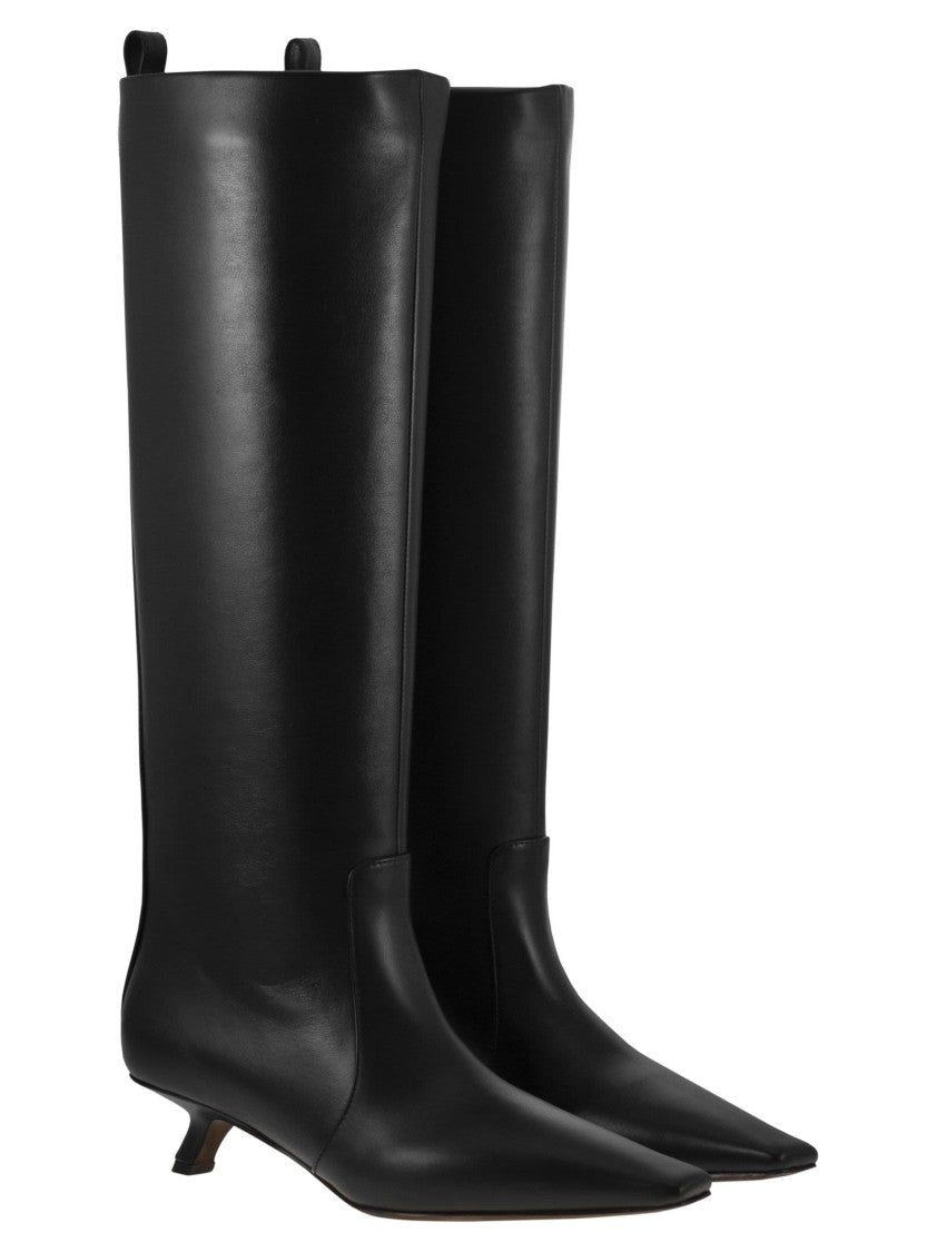 Brunello Cucinelli Nappa Leather Boots With Shiny Loop Detail