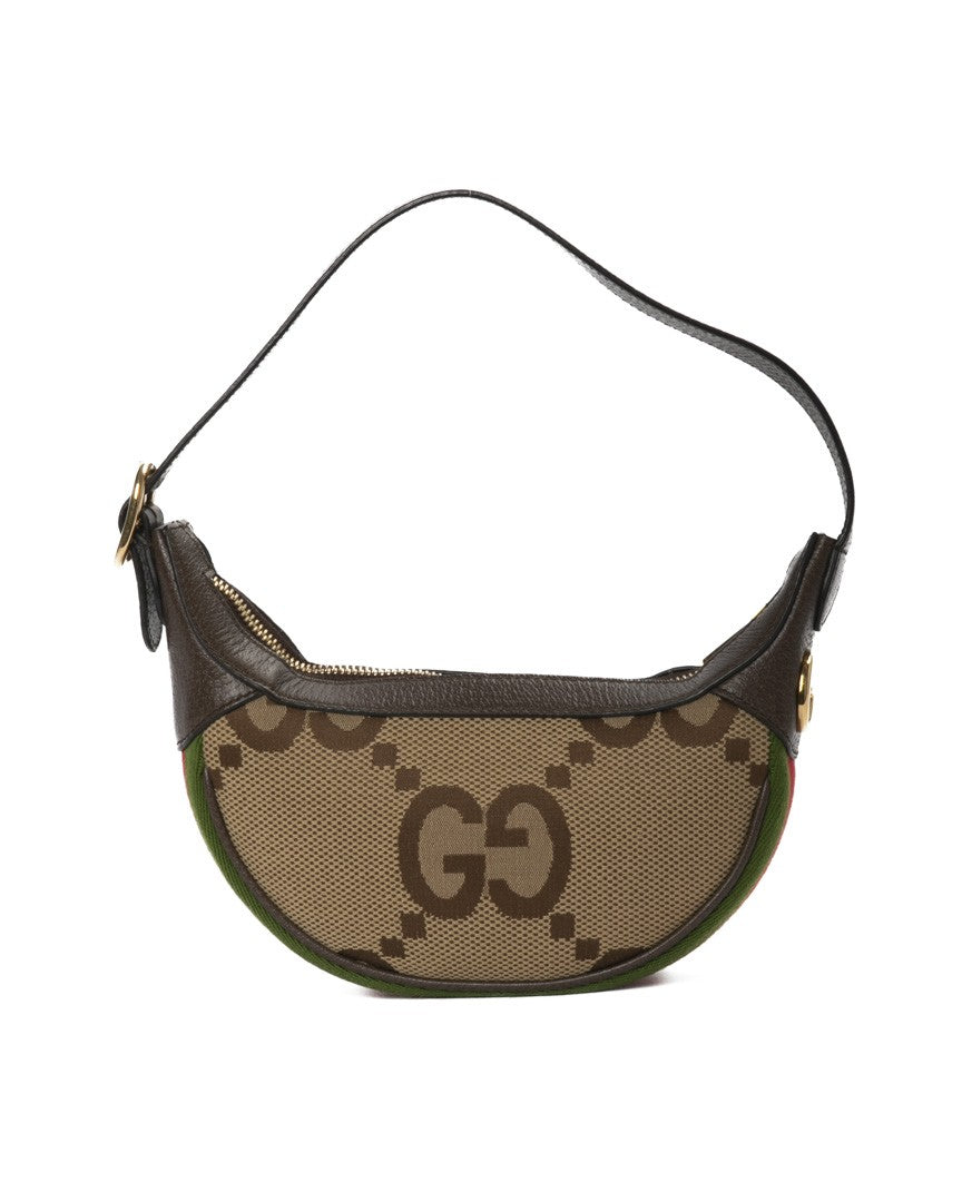 Gucci Crescent-Shaped Ophidia Gg Jumbo Web Shoulder Bag