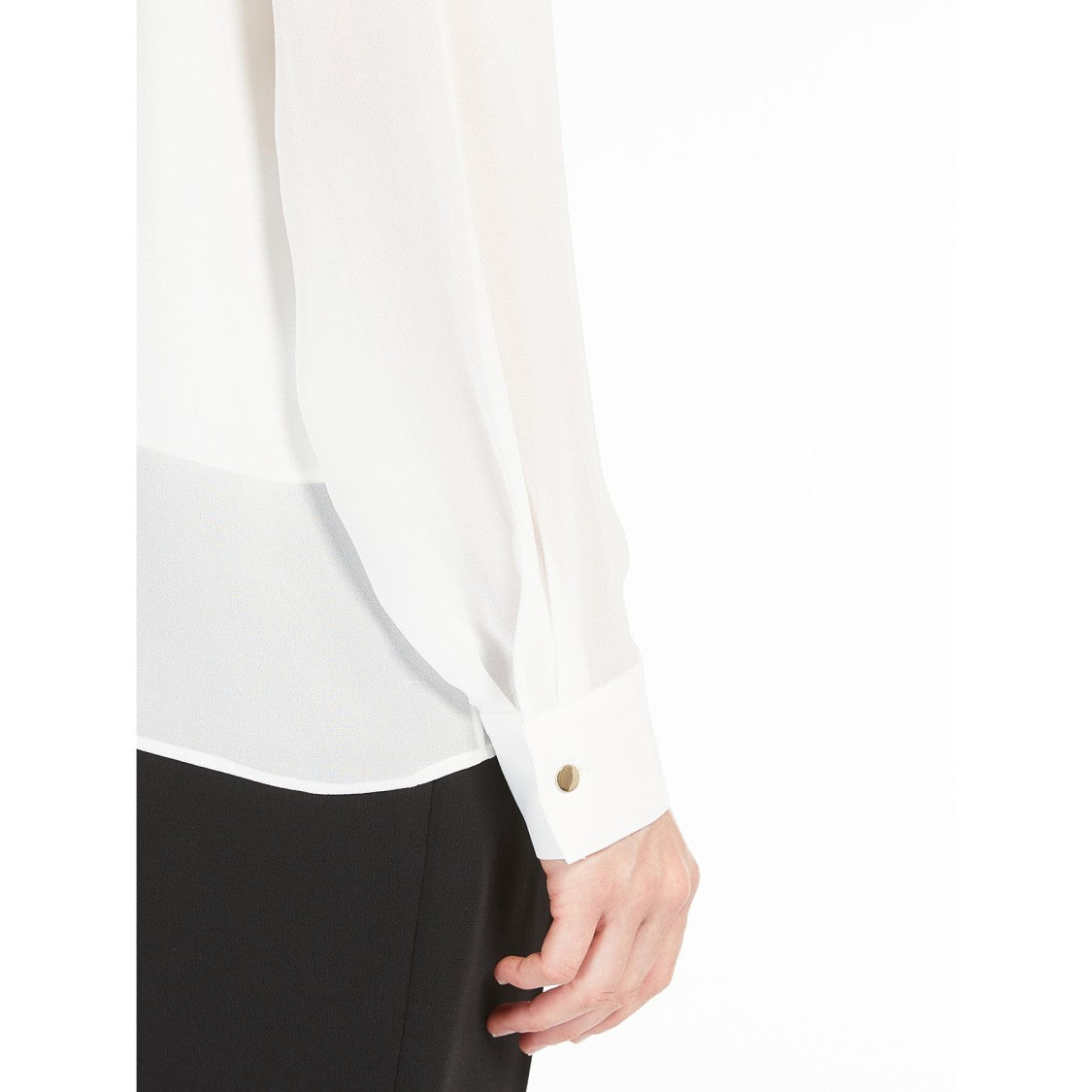 Max Mara White Blouse With Bow Tie Detail