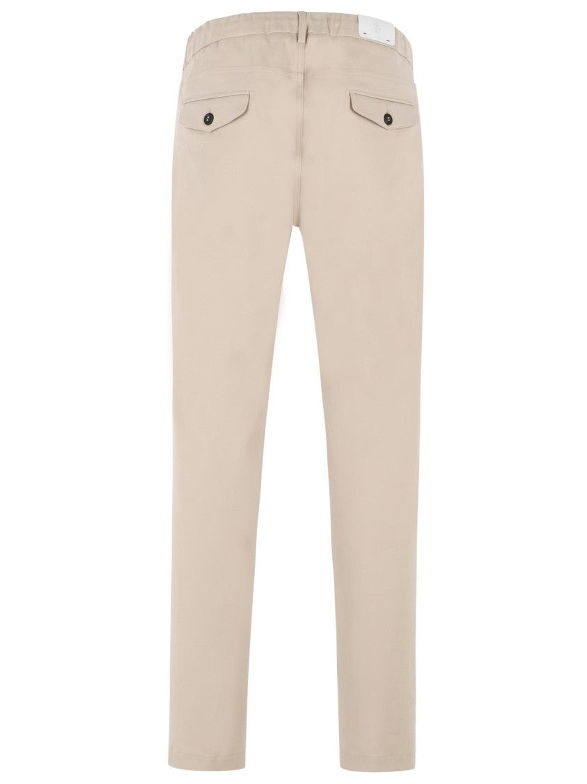 Eleventy Beige Stretch Cotton Pants