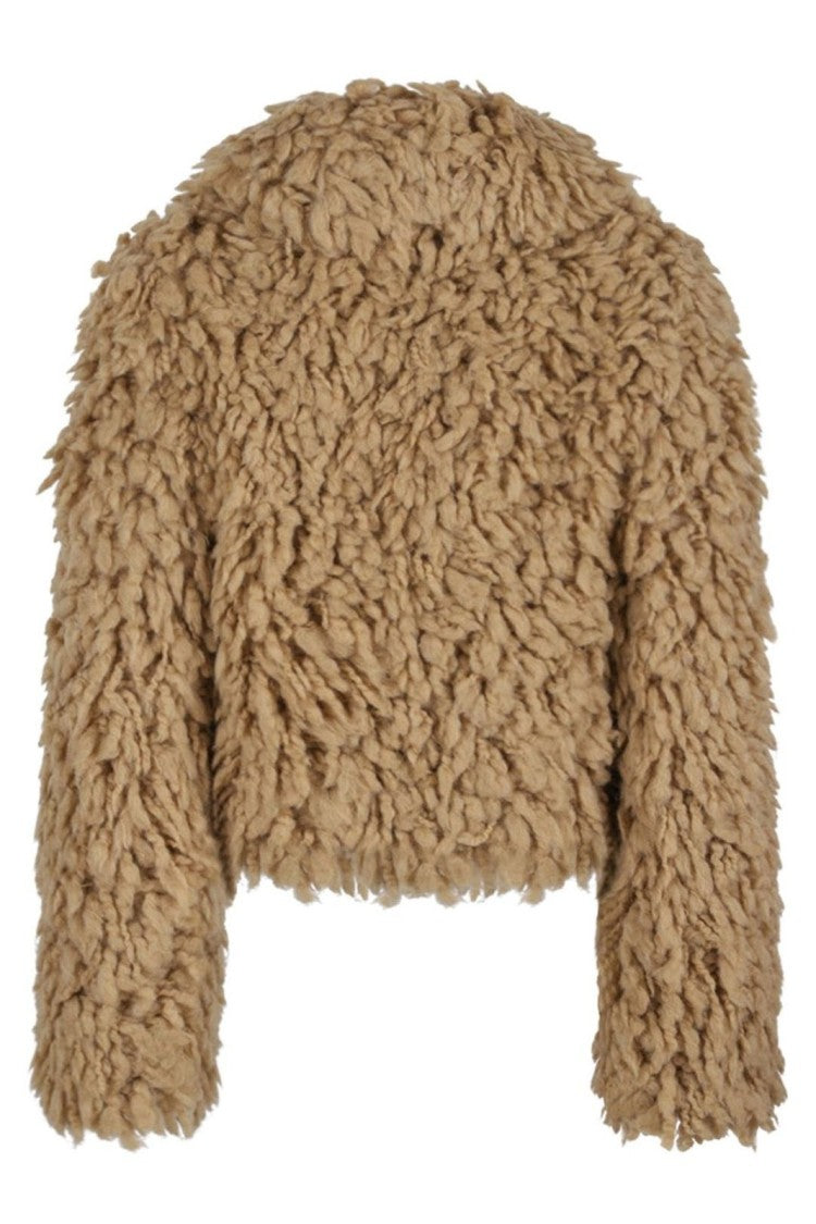 Burberry Cropped Coat With Textured Fluffy Exterior