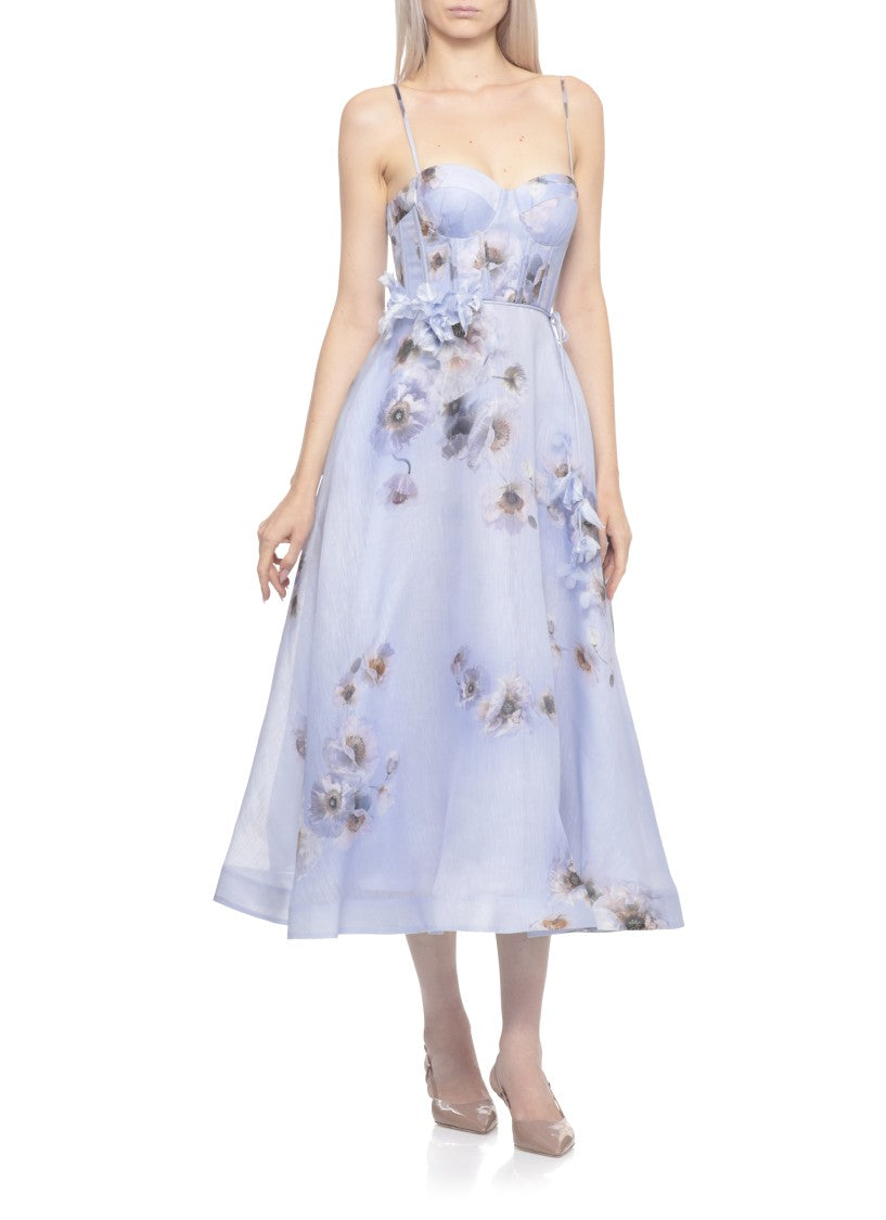 Zimmermann Lilac Linen And Silk Dress