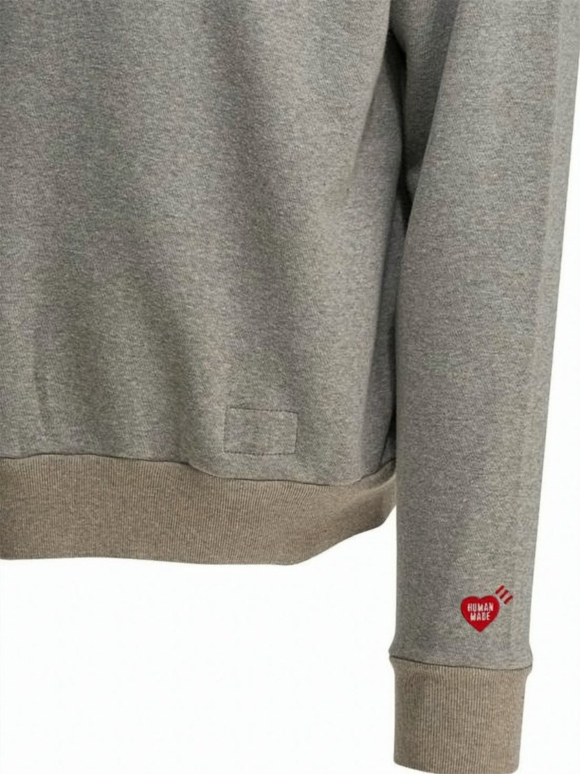Humanmade Half-Zip Long-Sleeve Pullover With Graphic Print And Stand Collar