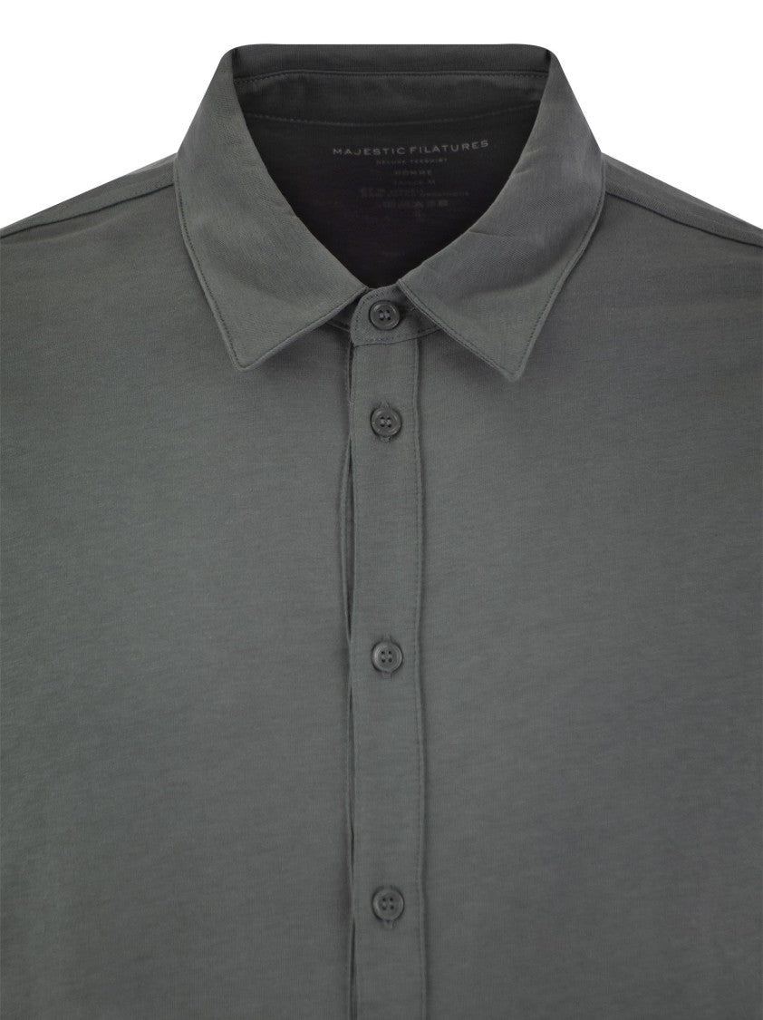 Majestic Long-Sleeved Shirt In Lyocell And Cotton