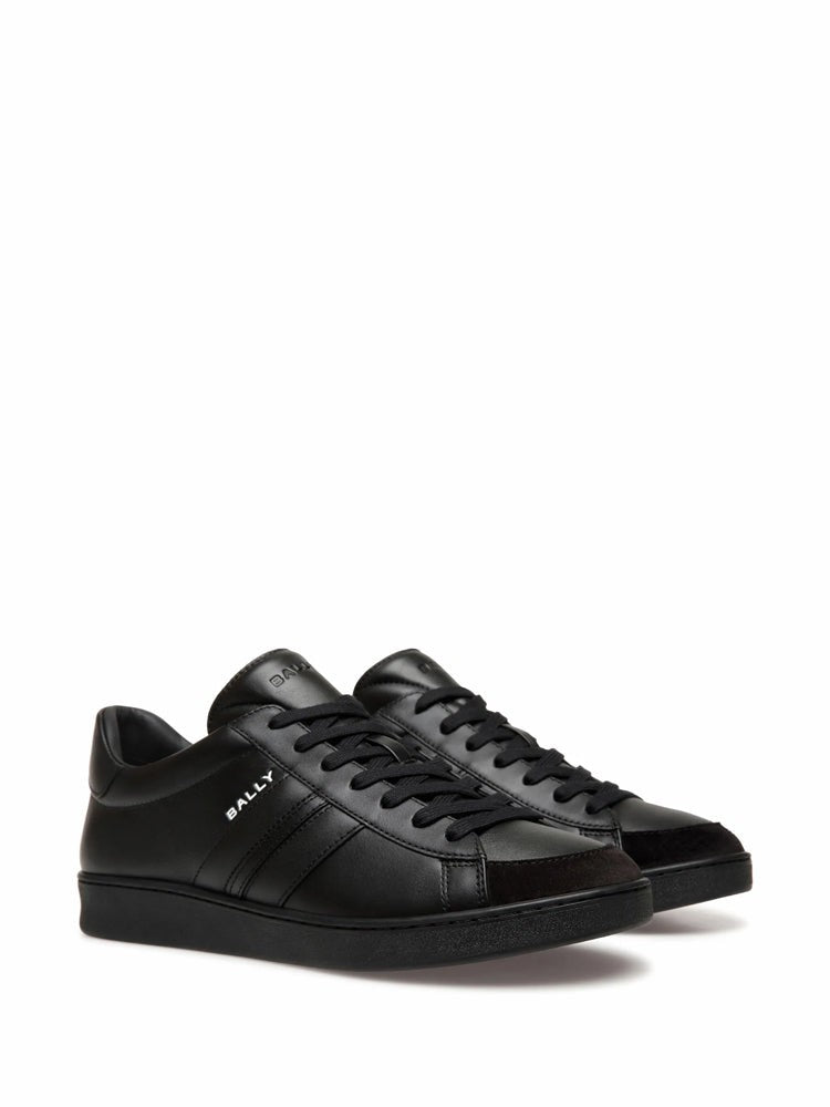 Bally Black Minimalist Low-Top Leather Sneakers